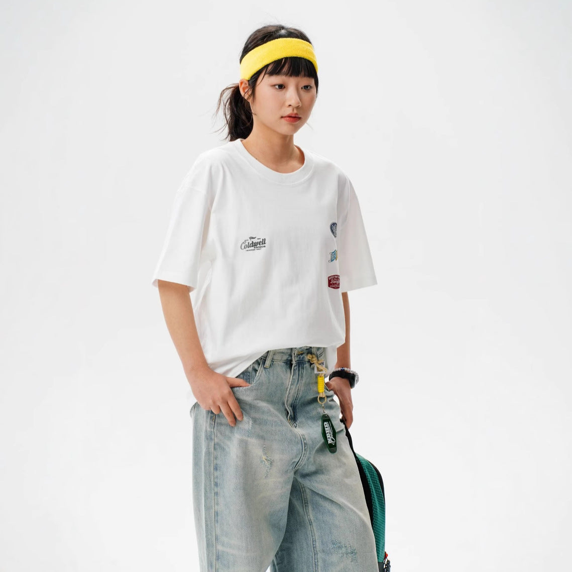 【P-2536】夏季新款美式復古字母印花圓領短袖T恤(男女同款)
