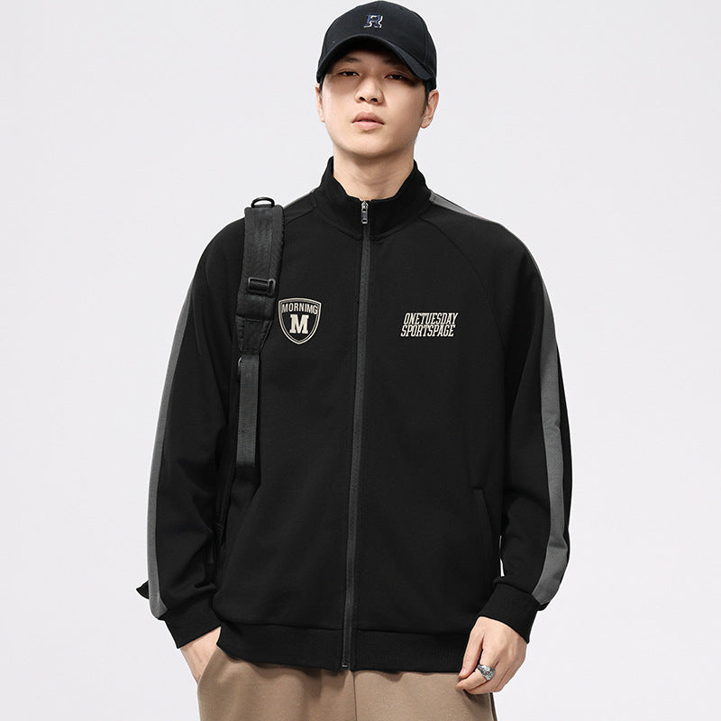 【B-F2159】春季新品 330G百搭撞色運動立領外套(加大尺碼)