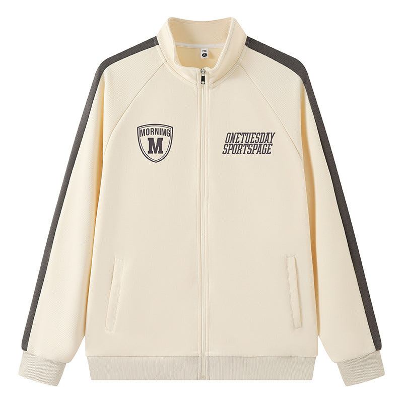 【B-F2159】春季新品 330G百搭撞色運動立領外套（加大尺碼）