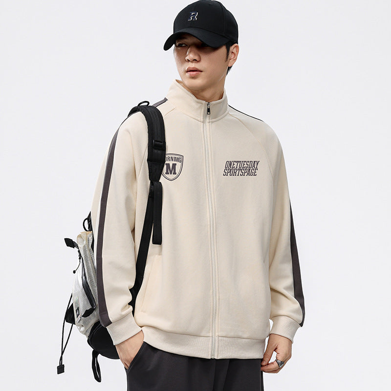 【B-F2159】春季新品 330G百搭撞色運動立領外套（加大尺碼）
