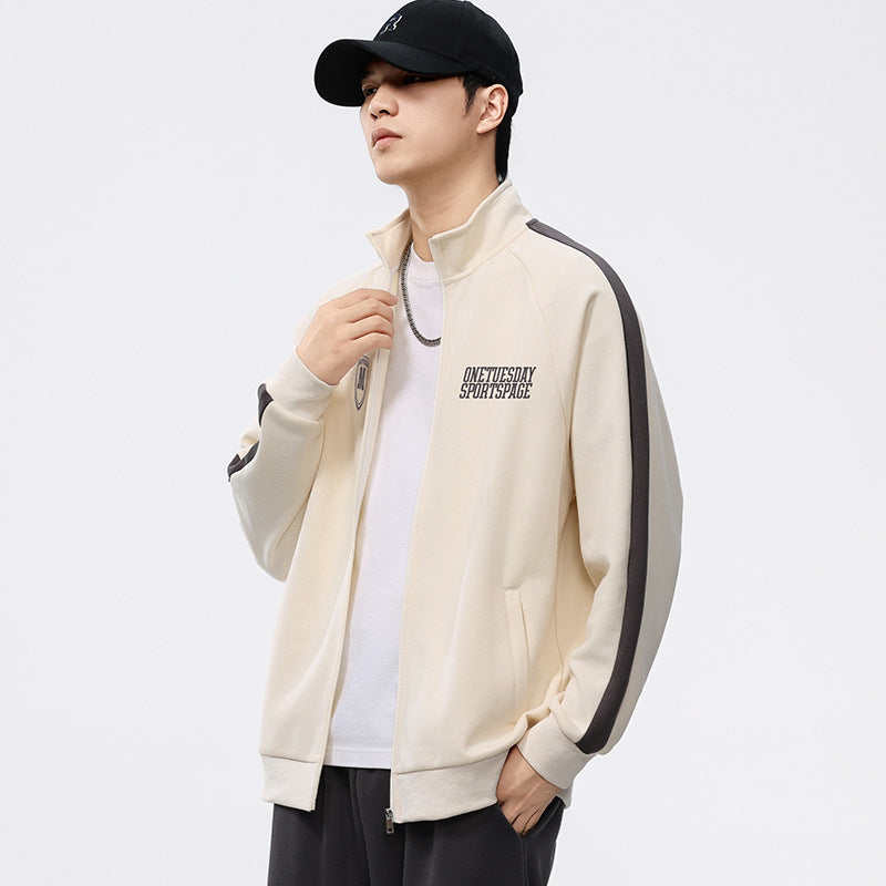 【B-F2159】春季新品 330G百搭撞色運動立領外套（加大尺碼）