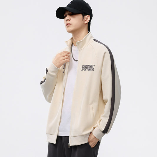 【B-F2159】春季新品 330G百搭撞色運動立領外套（加大尺碼）