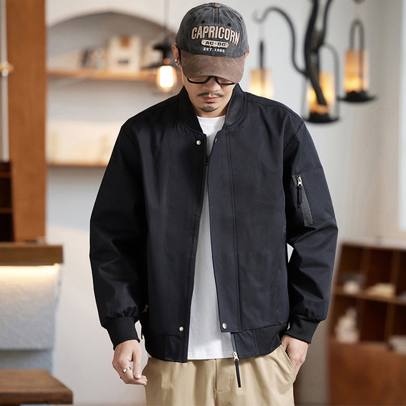 【B-8833】春季新品 美式撞色設計棒球服夾克外套 （加大尺碼）