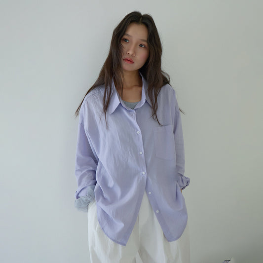 【G-Y009】糖果色系後背刺繡襯衫