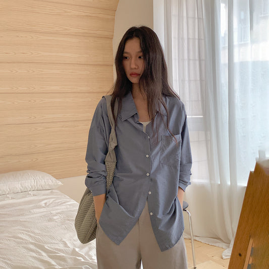 【G-Y006】法式寬鬆休閒襯衫