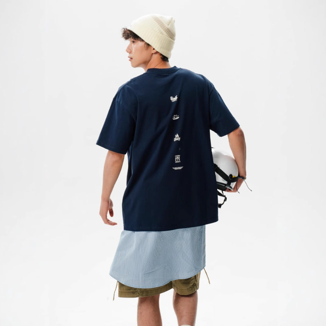 【P-2538】夏季新款美式復古字母圓領印花短袖T恤（男女同款）